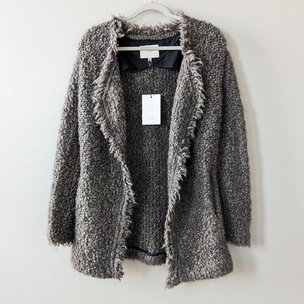 NWT IRO Campbell Frayed Boucle Knit Wool Cardigan Sweater Jacket - Picture 3 of 9